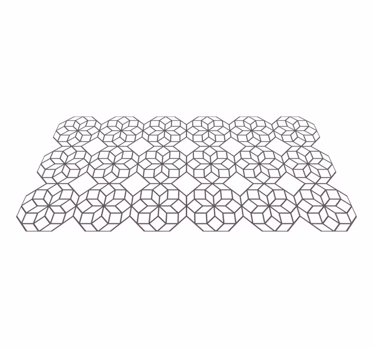 Alfombra vinílica geométrica octágonos en blanco y negro - TenVinilo