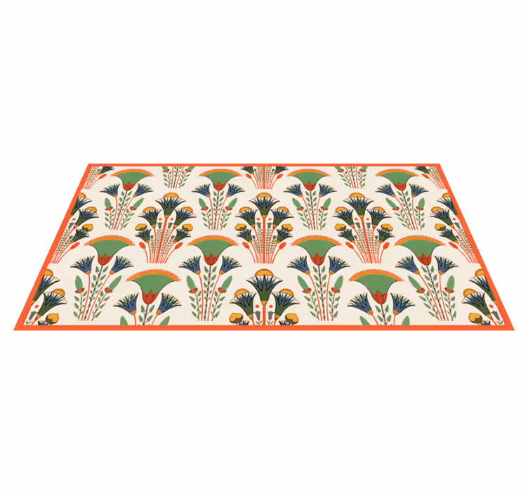 Alfombra vinílica flores patrón vintage escandinavo - TenVinilo
