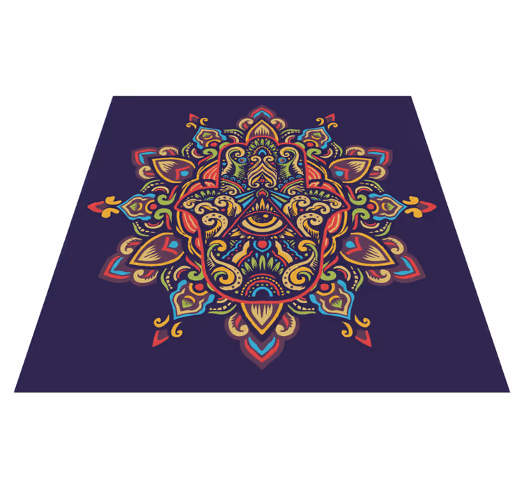 Alfombra de vinilo étnica Colorida mano de fatima - TenVinilo