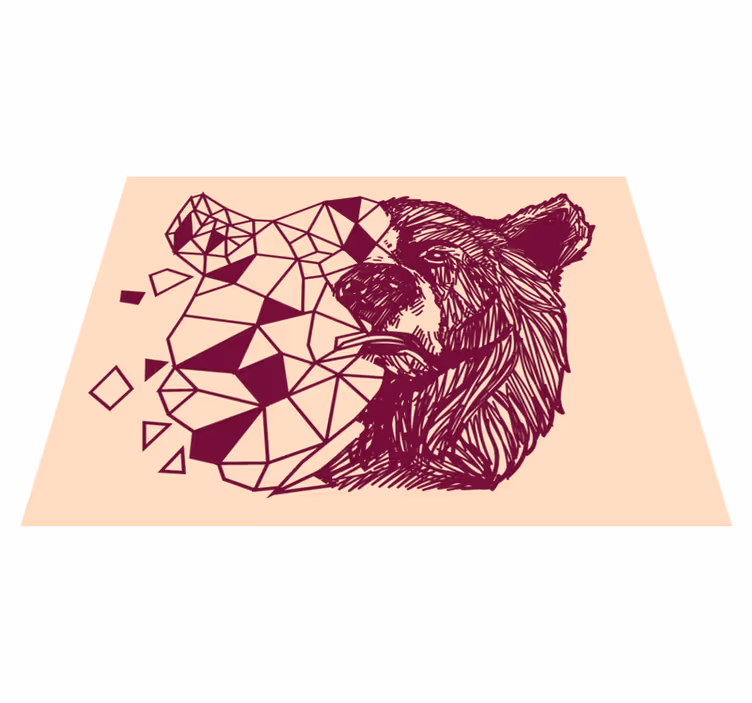 Aflombra vinílica animales cabeza de oso geométrica - TenVinilo