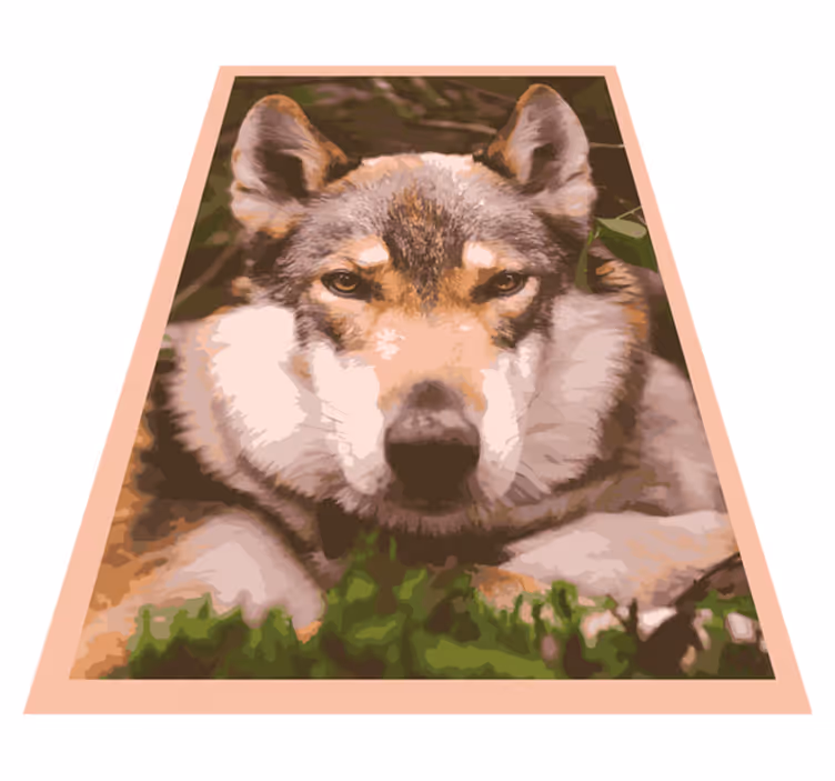 Aflombra vinílica animales diseño de cabeza de lobo - TenVinilo