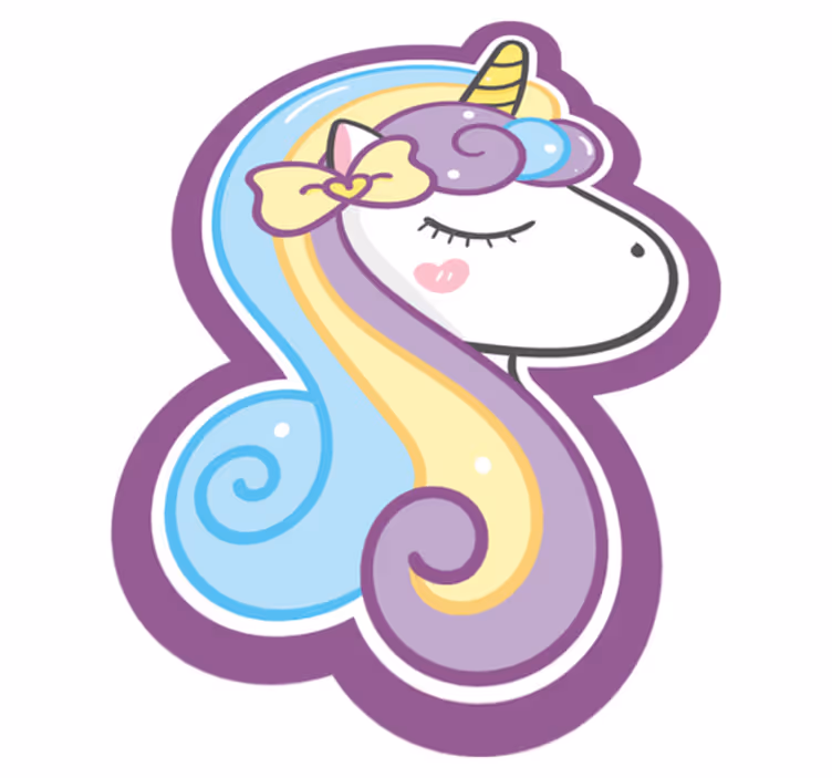 Alfombra vinílica infantil linda cara de unicornio - TenVinilo