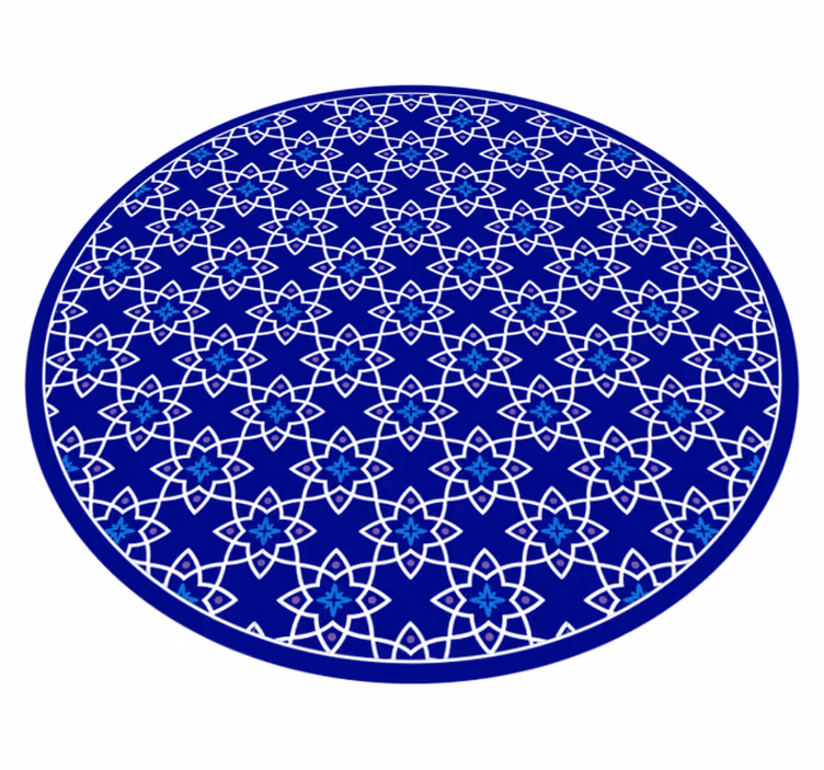 Alfombra vinílica mosaico diseño floral azul - TenVinilo