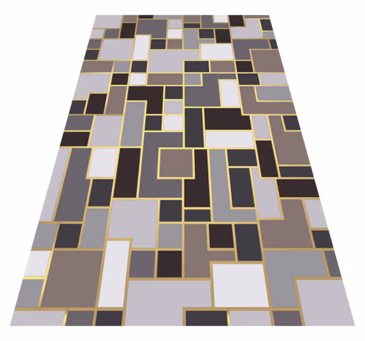 Alfombra vinílica mosaico rectángulos grises - TenVinilo
