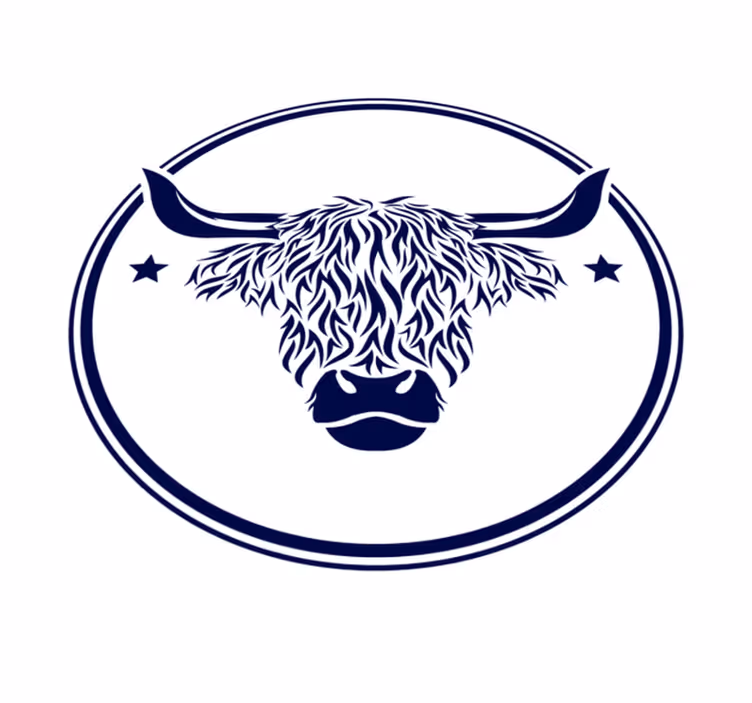 Aflombra vinílica animales emblema de vaca highland - TenVinilo