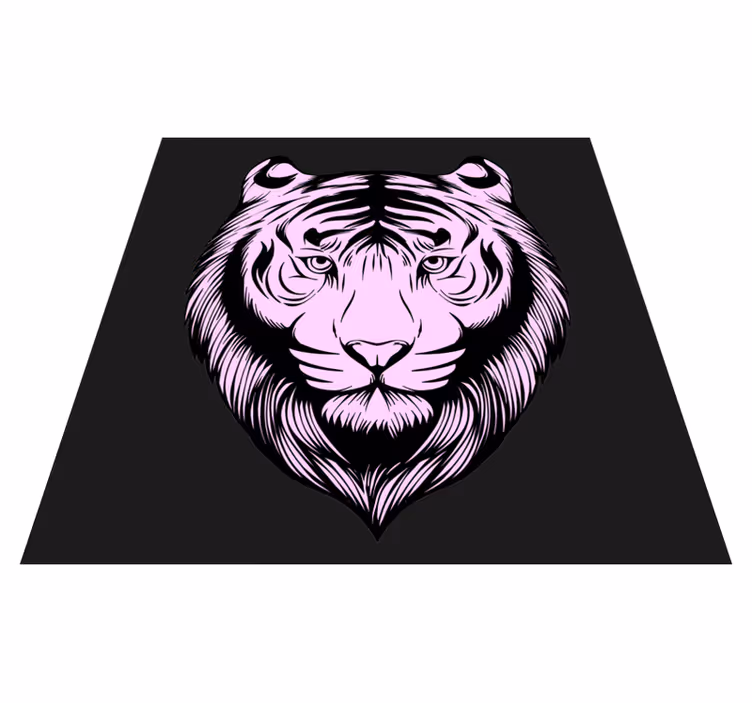 Alfombra vinílica animal print Tigre rosa - TenVinilo