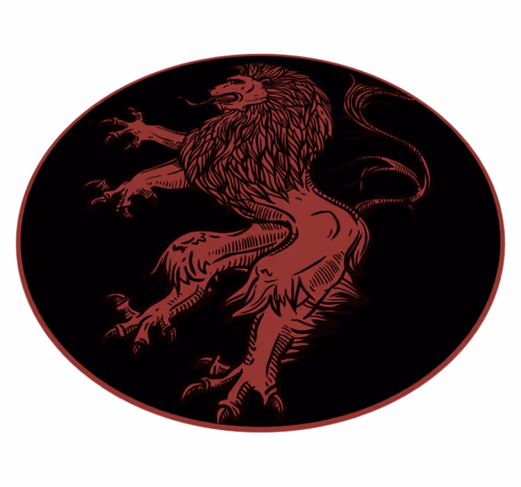 Aflombra vinílica animales emblema del león rojo - TenVinilo