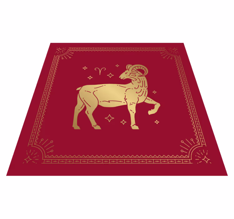 Aflombra vinílica animales símbolo dorado de aries - TenVinilo