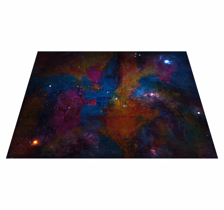 Alfombra vinílica de estrellas diseño espacial cósmico - TenVinilo