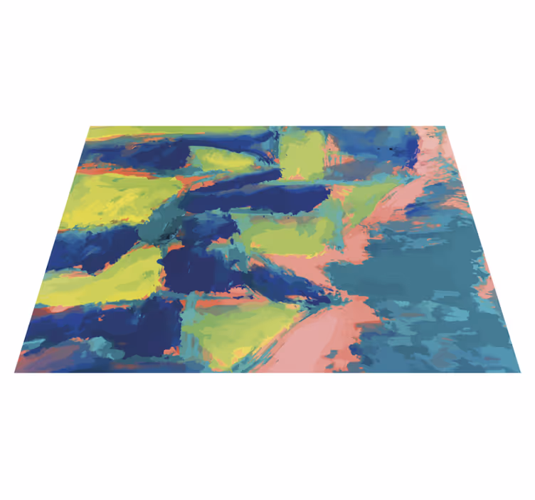 Alfombra vinílica moderna secciones de color abstractas - TenVinilo