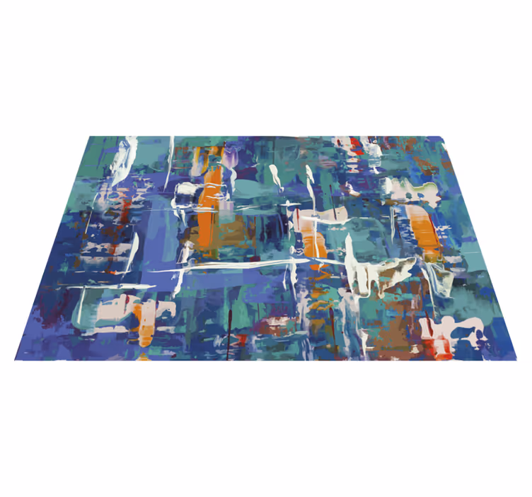 Alfombra vinílica textura salpicadura abstracta colorida - TenVinilo