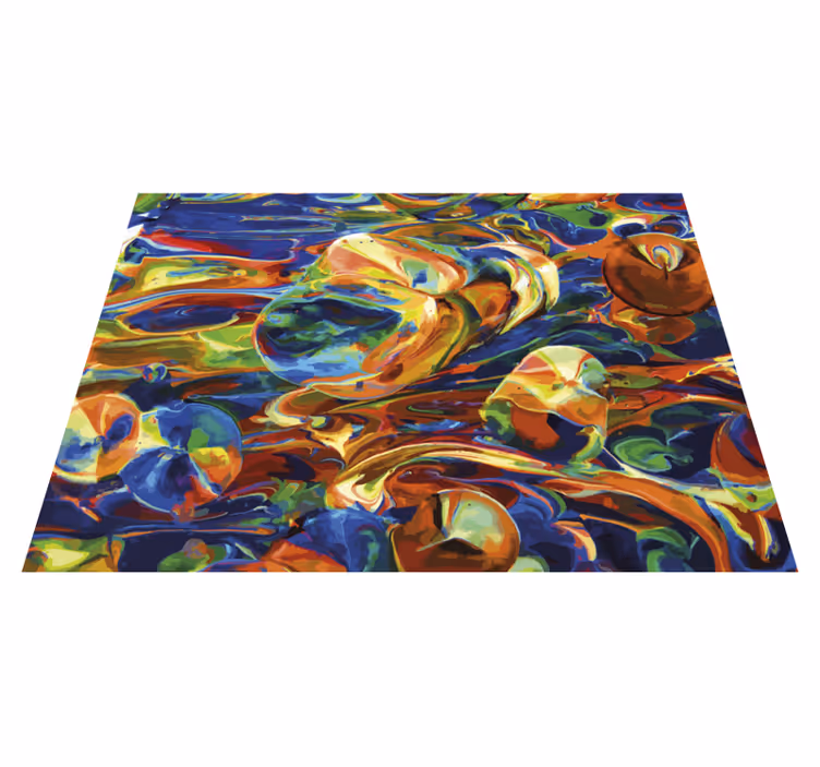 Alfombra vinílica textura efectos de remolino coloridos - TenVinilo