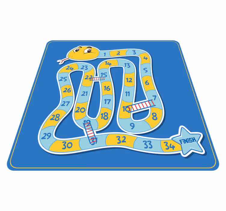 Alfombra vinílica de juegos infantil Tablero de juego de serpient - TenVinilo
