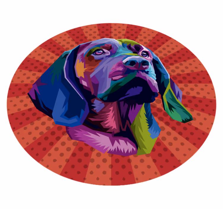 Aflombra vinílica animales retrato de perro colorido - TenVinilo