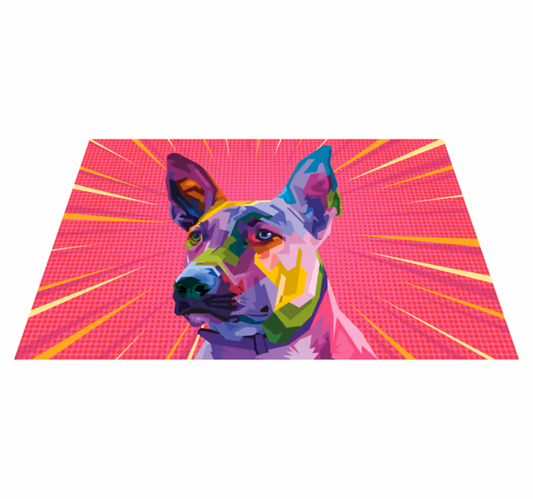 Aflombra vinílica animales ilustraciones caninas vibrantes - TenVinilo