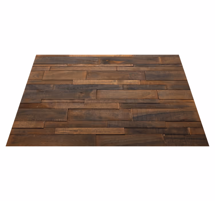 Alfombra vinílica madera tablones marrones 3D - TenVinilo