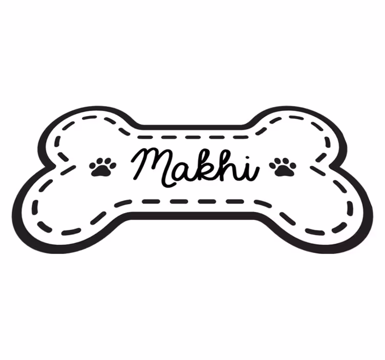Aflombra vinílica animales Hueso personalizado rayado - TenVinilo