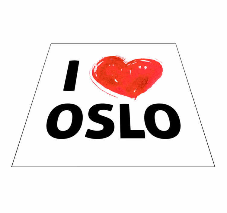 Alfombra vinílica nórdica frase I love Oslo - TenVinilo