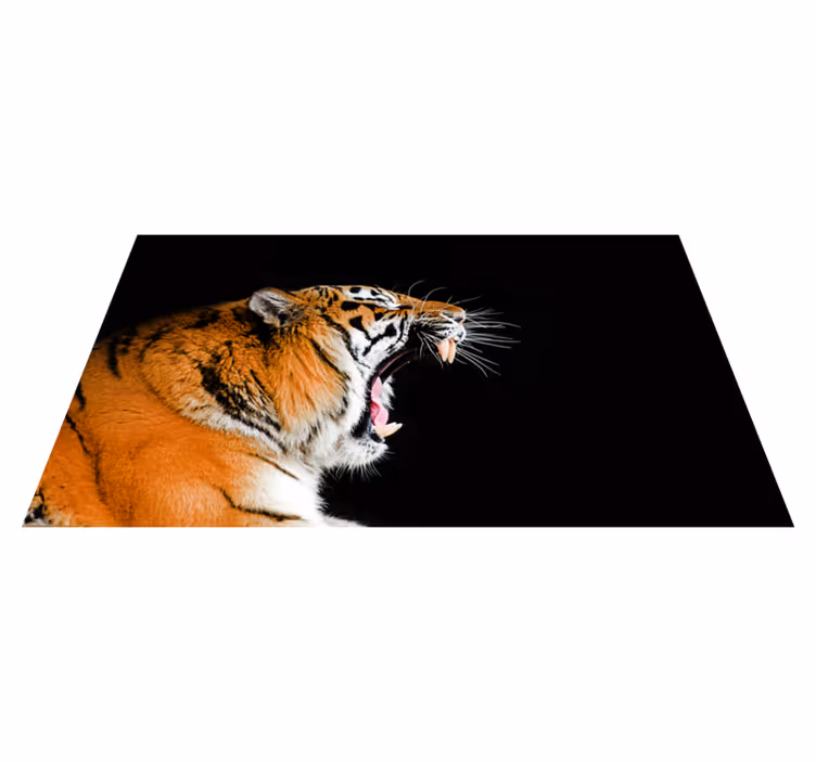 Aflombra vinílica animales cara de tigre rugiente - TenVinilo