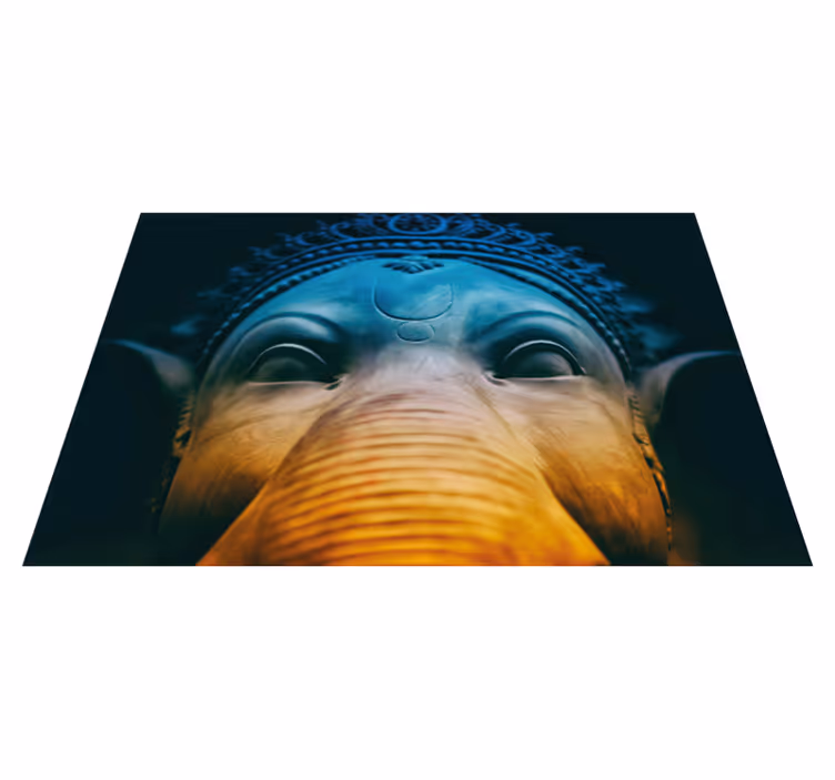 Alfombras vinílicas modernas Elefante azul de arte moderno - TenVinilo
