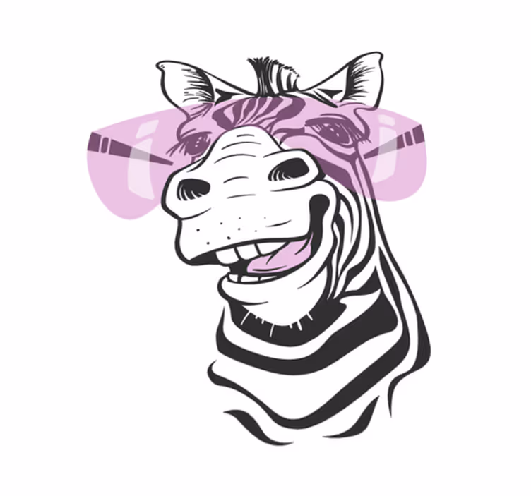 Aflombra vinílica animales cara de cebra sonriente - TenVinilo