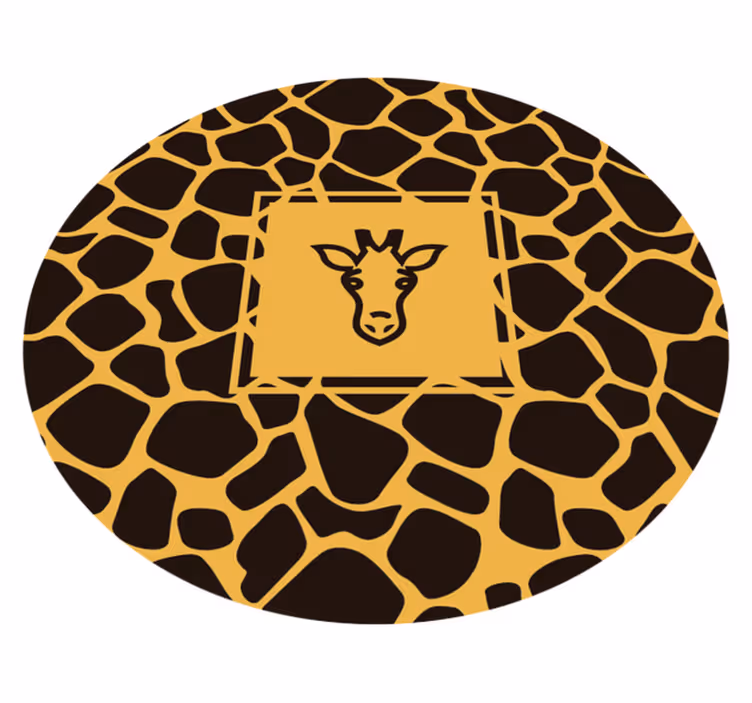 Alfombra vinílica animal print patrón de jirafa redondo - TenVinilo
