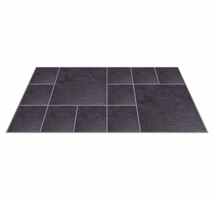 Alfombra vinílica imitación piedra elegantes azulejos grises - TenVinilo