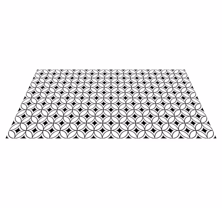 Alfombra vinílica hidráulica círculos blancos y negros - TenVinilo
