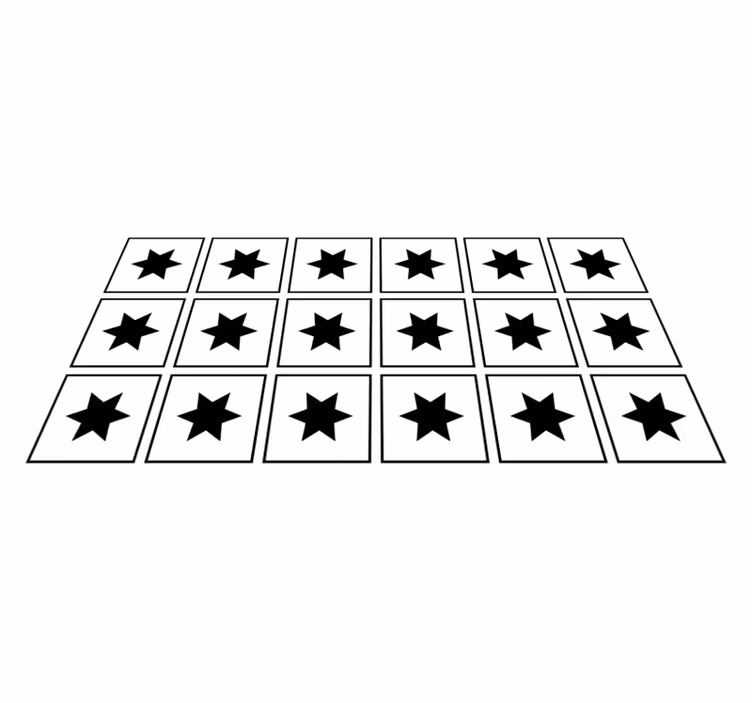 Alfombra vinílica de estrellas motivo en blanco y negro - TenVinilo
