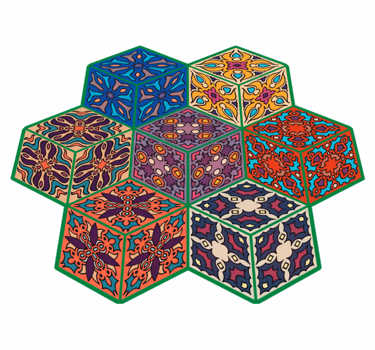 Alfombras vinilo hidráulica hexágonos azulejos - TenVinilo