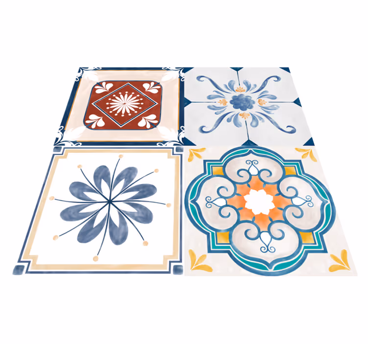Alfombras vinílica cocina de azulejos vintage - TenVinilo