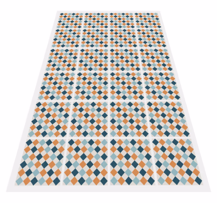Alfombra vinílica baño azulejos geométricos abstractos - TenVinilo