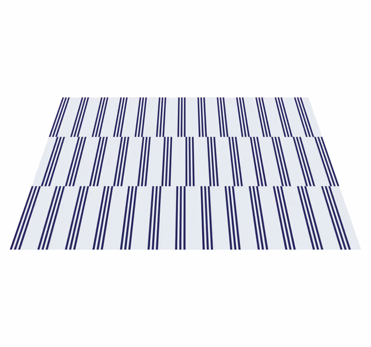 Alfombra vinílica nórdica de rayas azules - TenVinilo