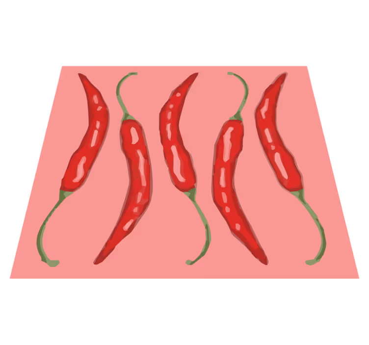 Alfombra vinílica cocina chiles rojos - TenVinilo