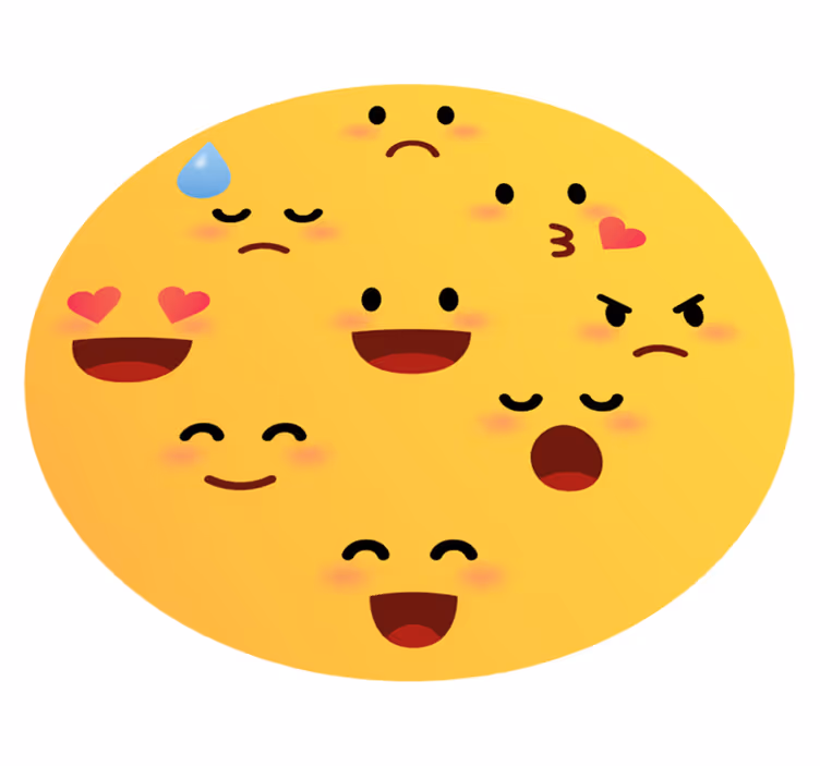 Alfombra de vinilo infantil Caras emoji - TenVinilo