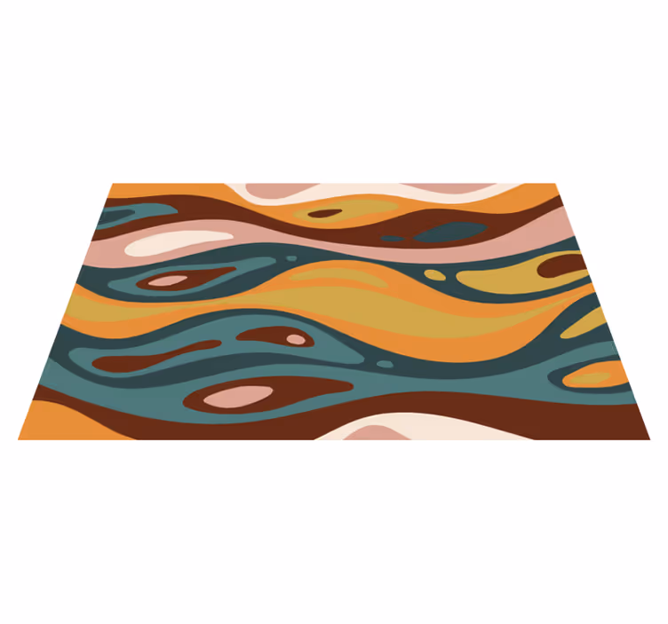 Alfombra vinílica minimalista tonos tierra ondulantes - TenVinilo