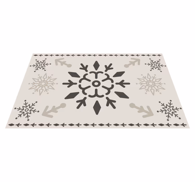 Alfombra vinílica nórdica Copos de nieve de estilo nórdico - TenVinilo