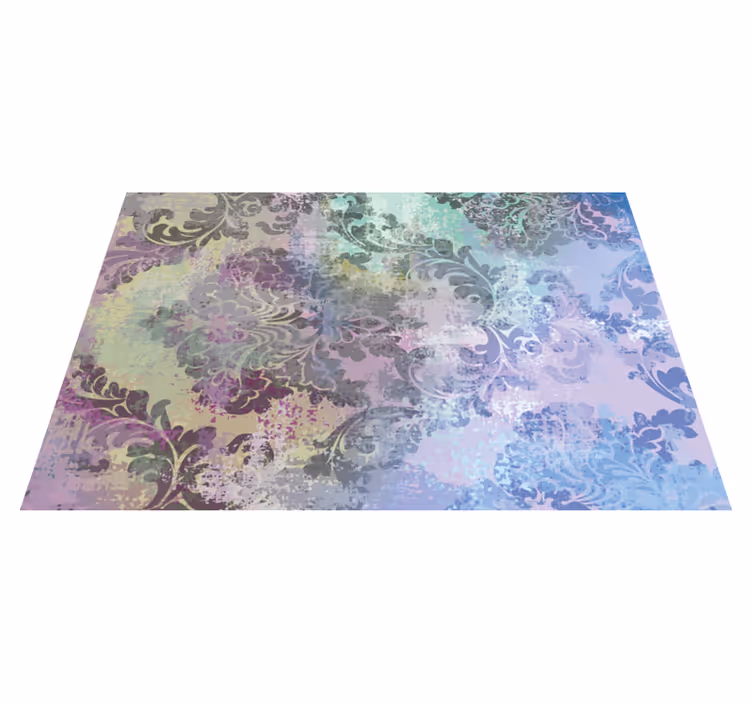 Alfombra vinílica nórdica flores artísticas - TenVinilo