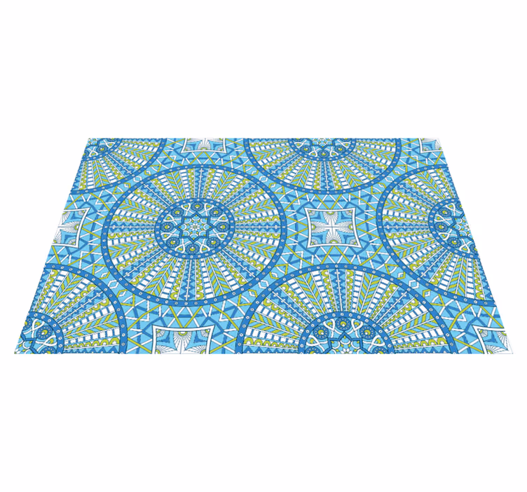 Alfombra vinílica mandala patrones geométricos elegantes - TenVinilo
