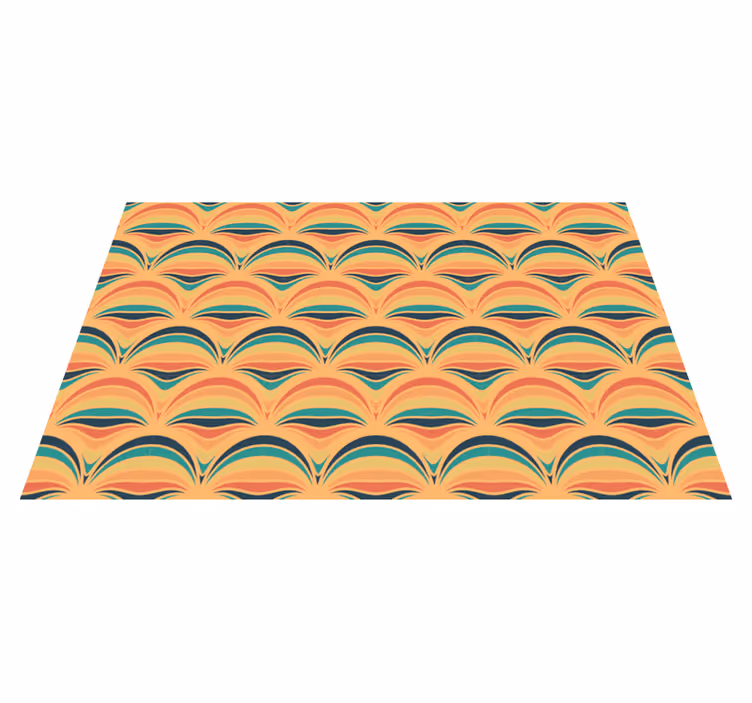 Alfombra de vinilo geométrica Líneas naranjas de los 70 - TenVinilo
