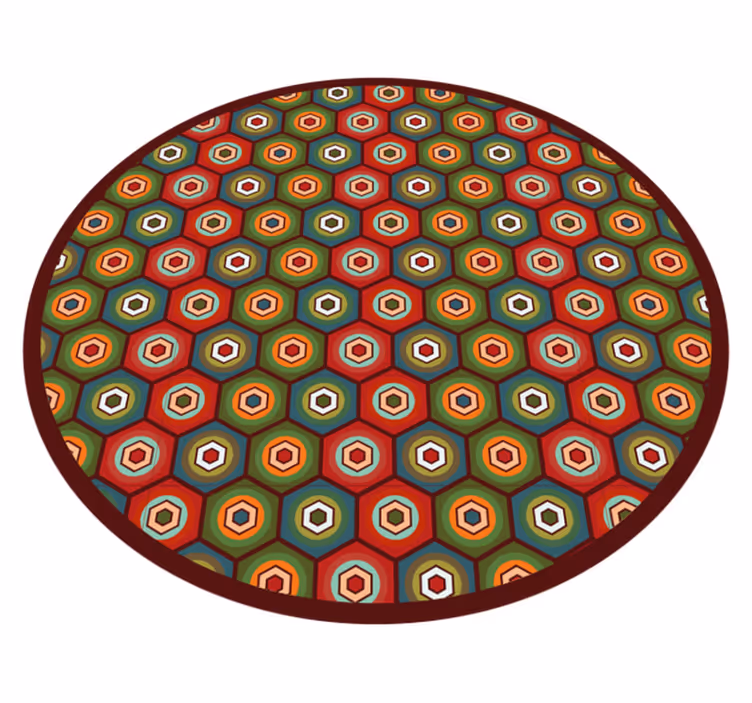 Alfombra vinílica geométrica patrón de color hexagonal - TenVinilo