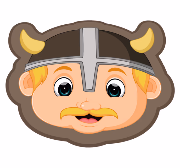 Alfombra vinílica infantil personaje vikingo rubio - TenVinilo