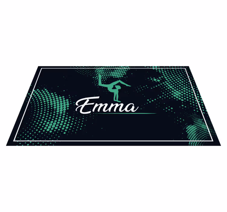 Alfombra vinílica dormitorio gimnasia con nombre - TenVinilo