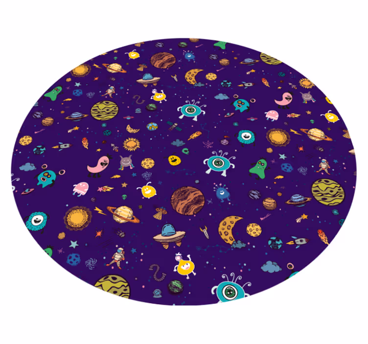 Alfombra de vinilo infantil lugar para niños y extraterrestres - TenVinilo