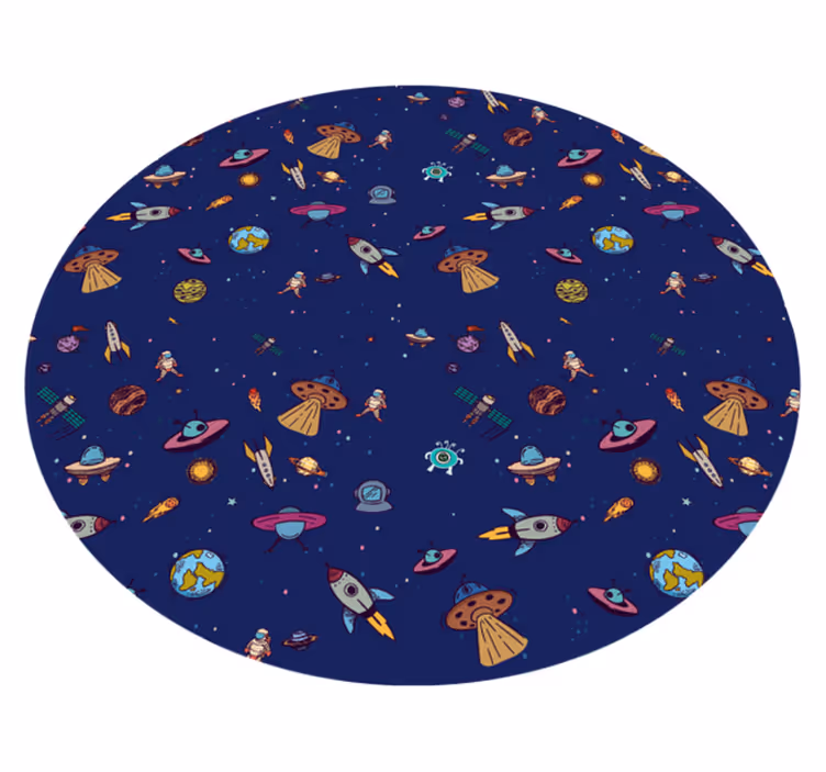 Alfombra de vinilo infantil lugar para niños y naves espaciales - TenVinilo