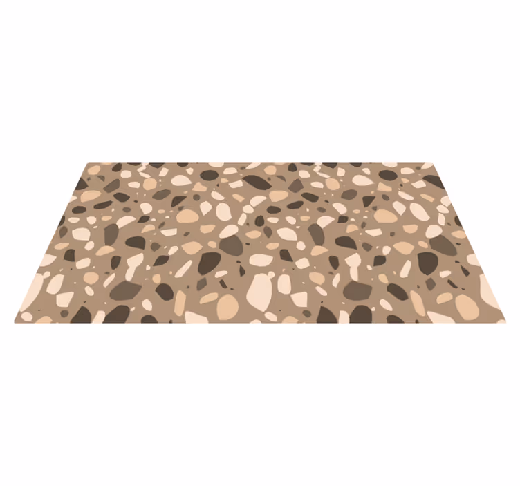 Alfombra vinílica textura Terrazo clásico marrón - TenVinilo