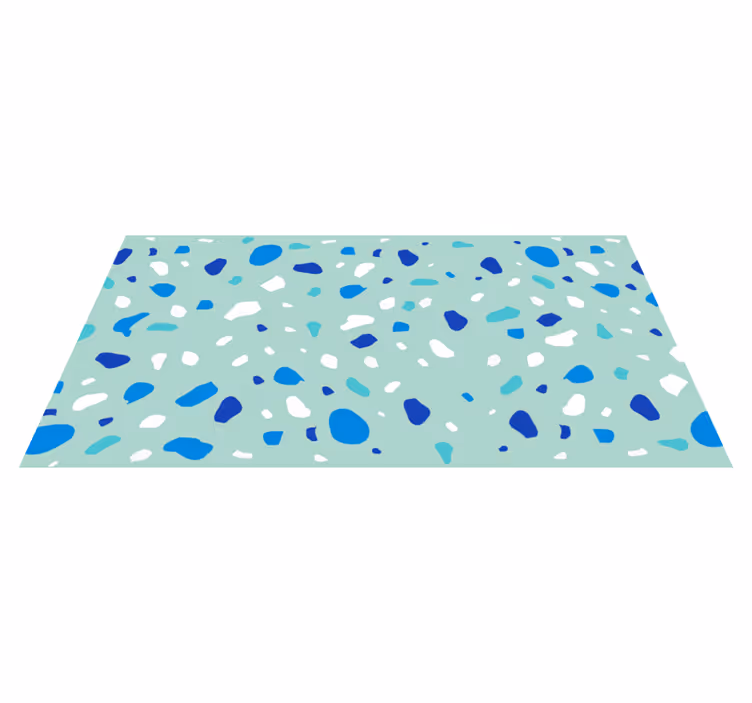 Alfombra vinílica textura terrazo azul - TenVinilo
