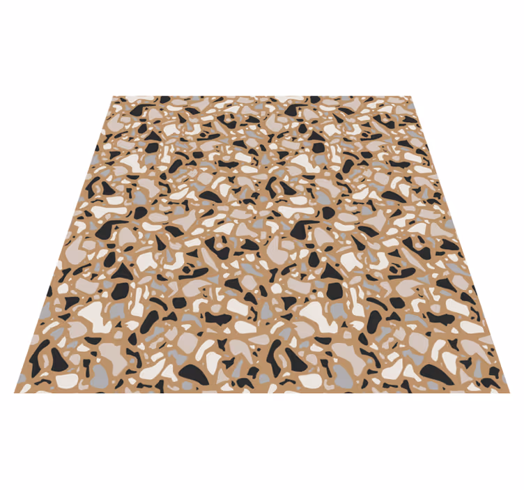 Alfombra vinílica textura Terrazo marrón clásico - TenVinilo