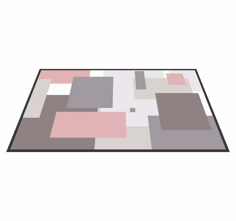 Alfombra vinílica salón composición cuadrada abstracta - TenVinilo