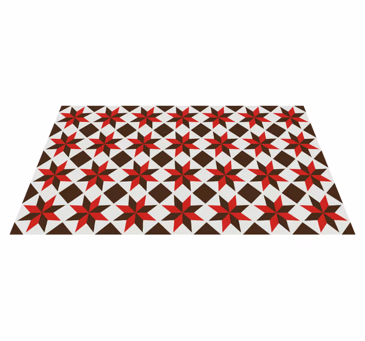 Alfombra vinílica mosaico patrón de estrellas - TenVinilo